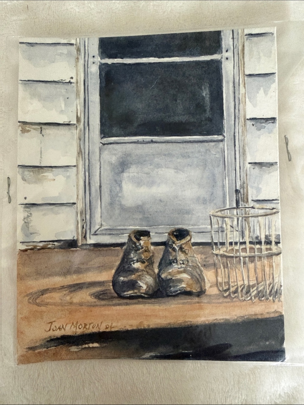 Charming Rustic Shoes Watercolor Art -